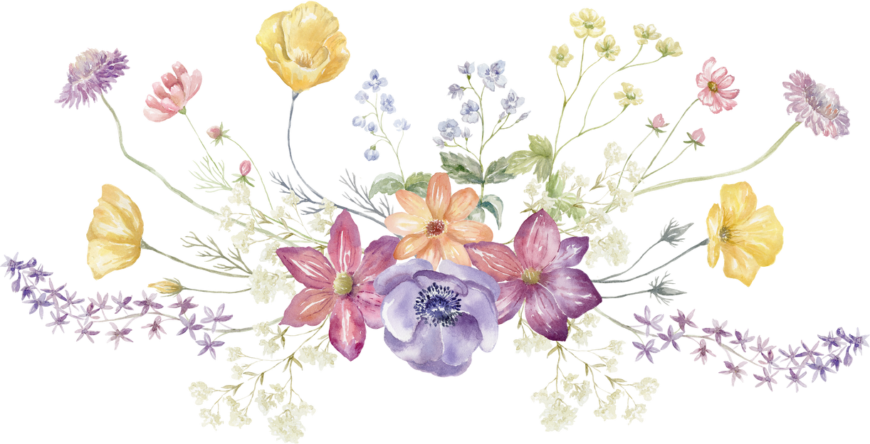 Bouquet with Wildflowers. Watercolor Illustration.