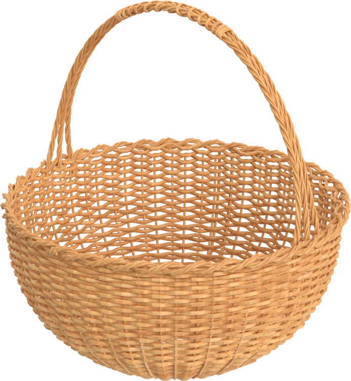 3D rendering illustration of a woven basket